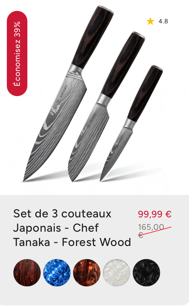 Set de 10 couteau Japonais - Collection Mori