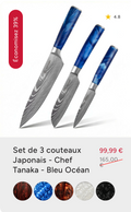 Set de 5 couteau Japonais - Collection Aoumi