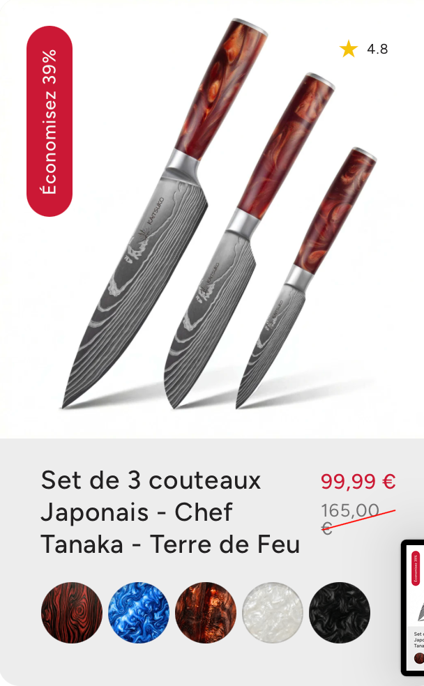 Set de 10 couteau Japonais - Collection Enji