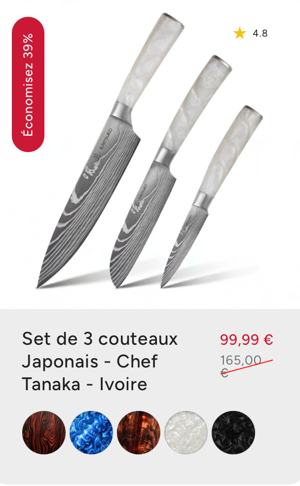 Set de 10 couteau Japonais - Collection Hakua