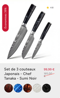 Set de 3 couteau Japonais - Collection Sumi
