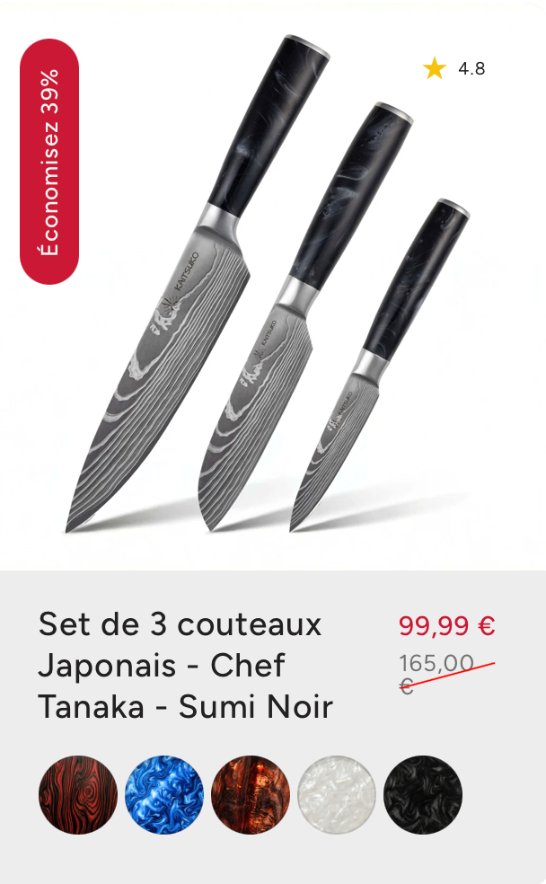 Set de 10 couteau Japonais - Collection Sumi