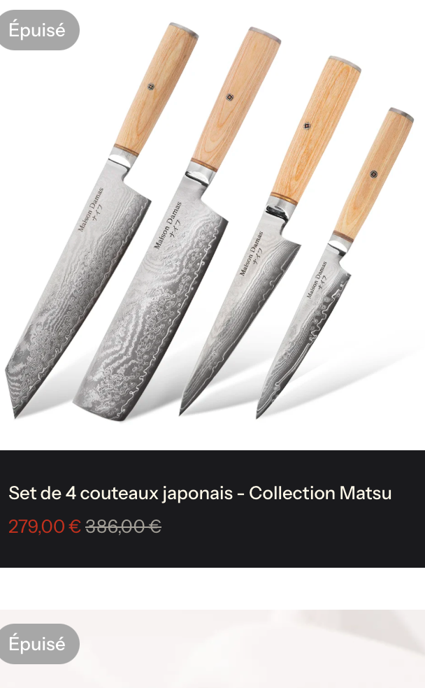 Set de 10 couteau Japonais - Collection Kiba